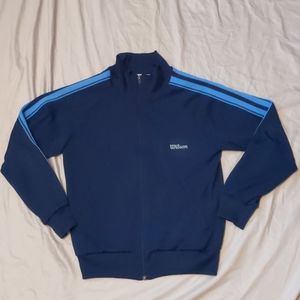 Vtg. Wilson Full Zip Navy Blue Track Jacket